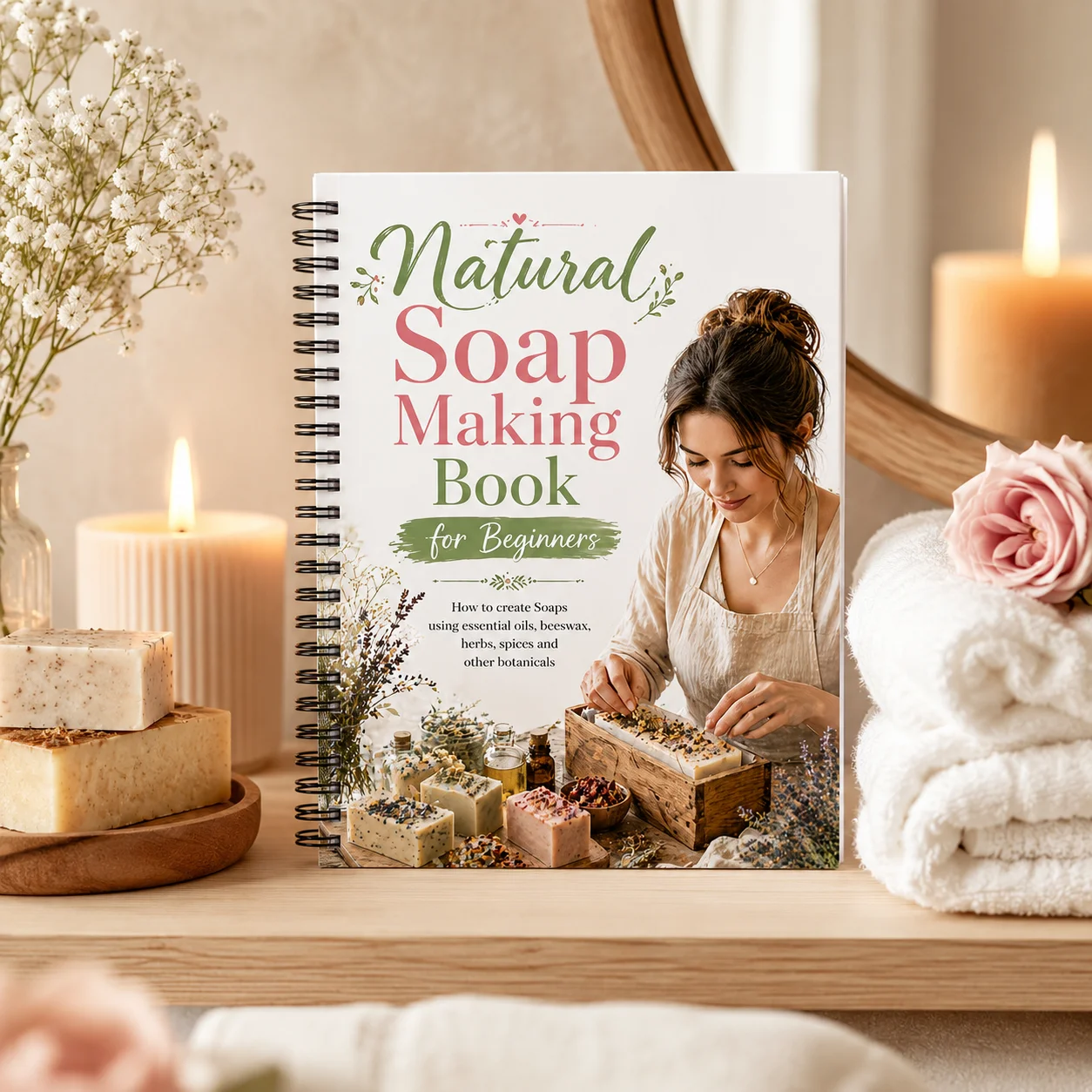 A5 Spiral Binding Natural Handmade Soap Making Guide, Essential Oil Herbal Plant Formula Tutorial,