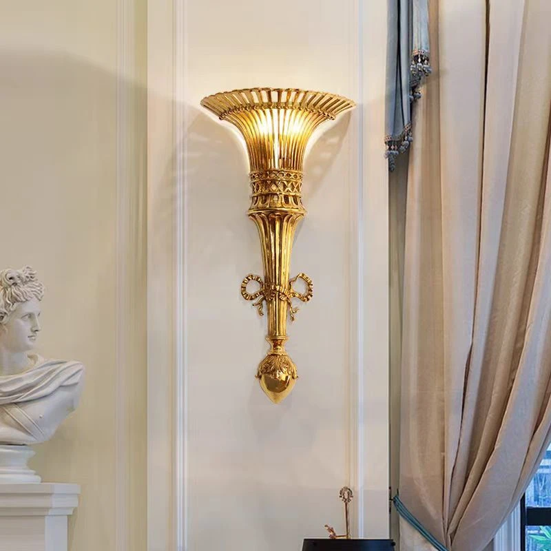 Living Room Hallway Luxury Brass Wall Light Hotel Project Villa Banquet Hall Lamp French Copper Decorative Luminaire