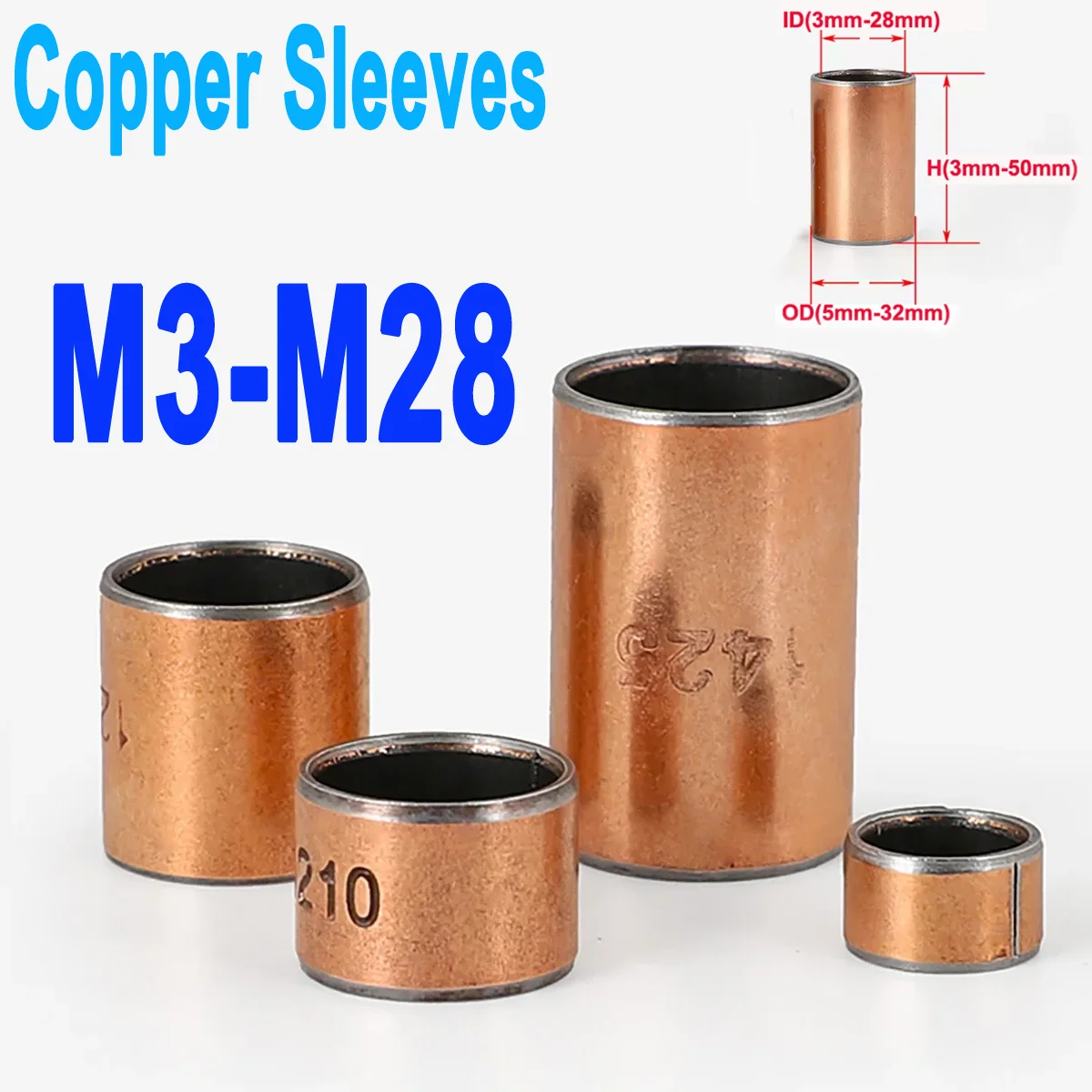 M3-M28 SF-1 Oil-free Self-lubricating Composite Bearing Copper Shaft Bushing Inner Diameter Bushing Small Bushing