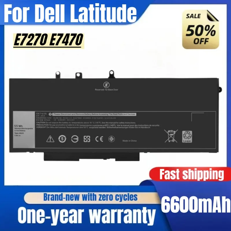 

For Dell Latitude E7270 E7470 J60J5 MC34Y Laptop Battery High Capacity Battery High Quality Replacement Battery