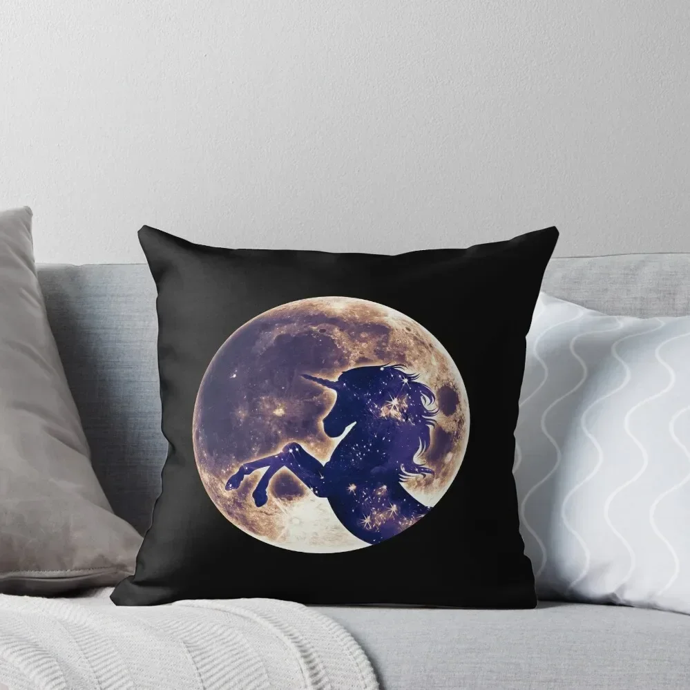 

Unicorn, moon, full moon, fantasy, magic, magical, horse Throw Pillow christmas cushions covers Cushions Home Decor pillow