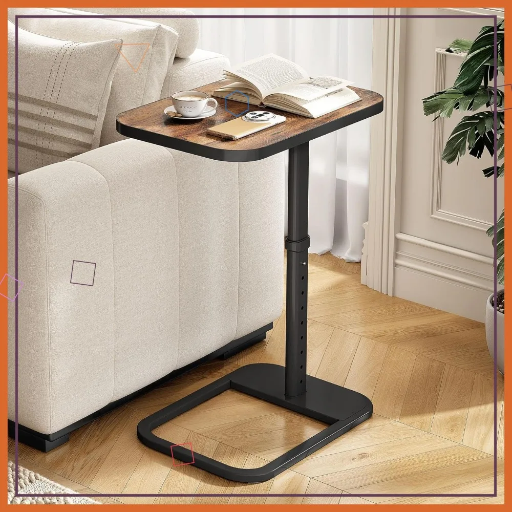 

Стол-поднос для телевизора с регулируемой высотой 90 шт. ° Откидной дизайн и замок панели, приставной столик на подлокотнике дивана для еды, ноутбука, дивана