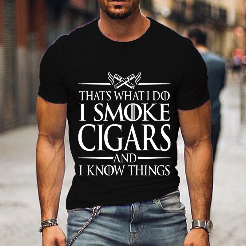 

Y2k Fashion Shirts Short Sleeves Casual Men's Clothing Women Shirt Top I SMOKE GIGIARS and I Know Things Men Oversized Male Top