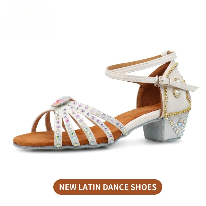 Line Dance Shoes High Heels Women's Latin Dancing Girls' Salsa Elegant Sneakers Female Sandals ShoeSamba Tango Dancewear Medium