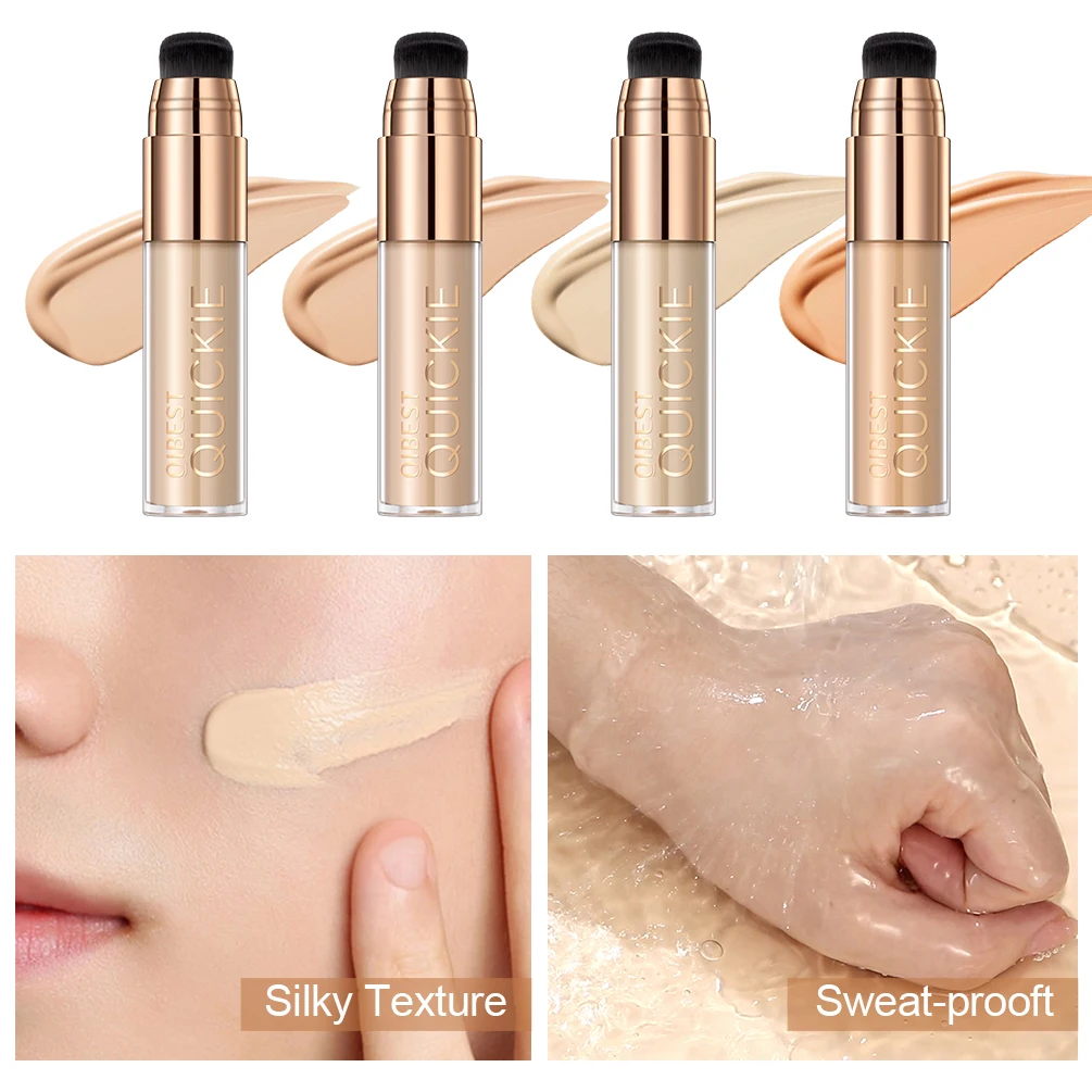 QIBEST Liquid Concealer Matte High Coverage Waterproof Oil Control Moisturizing Long Lasting Concealer Professional Face Makeup