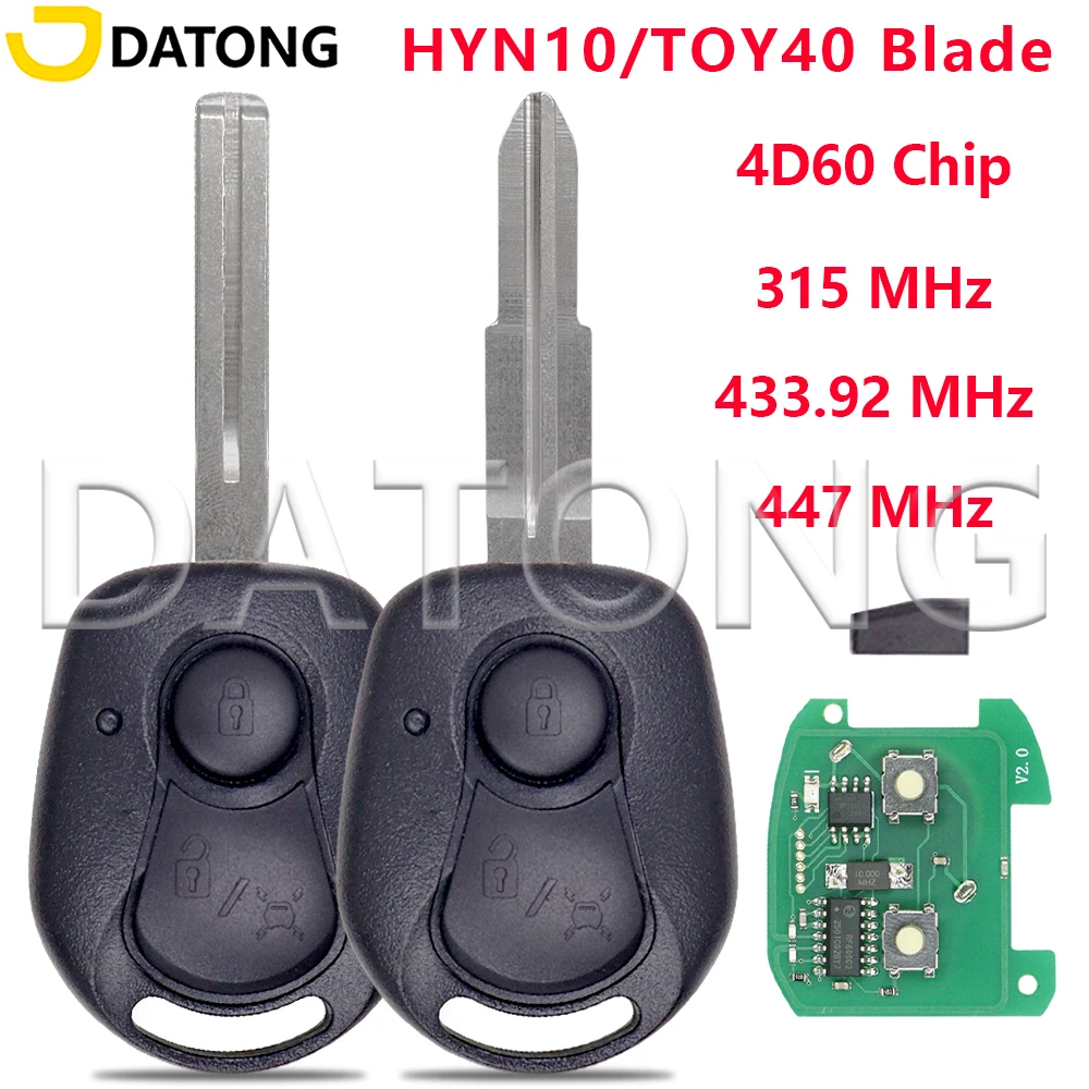 

Datong Car Remote Key 315/433.92/447MHz HYN10/TOY40 4D60 Chip For Ssangyong Actyon Sports Kyron SSY3 MBEF750 Rexton W Korando