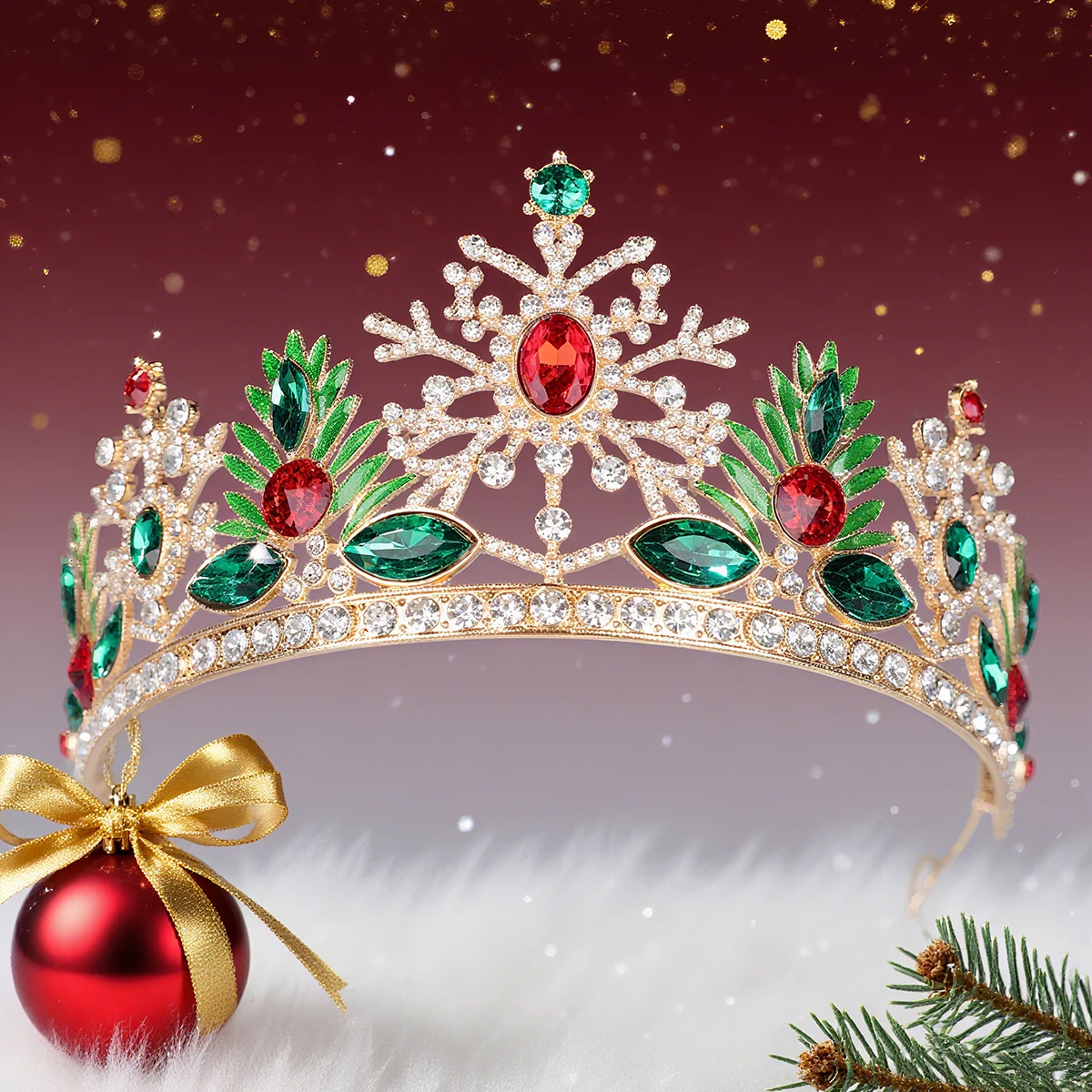 قطعة واحدة من أزياء عيد الميلاد وبسيطة على شكل تاج غزال عيد الميلاد وحفلات التاج وإكسسوارات الشعر وغطاء رأس على شكل تاج مرصع بالألماس #4