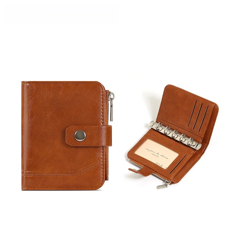 New Multi-functional Retro PU Multi-card Wallet Two-fold M5 Binder Book Keeping Book Record Income and Expenditure Any Time