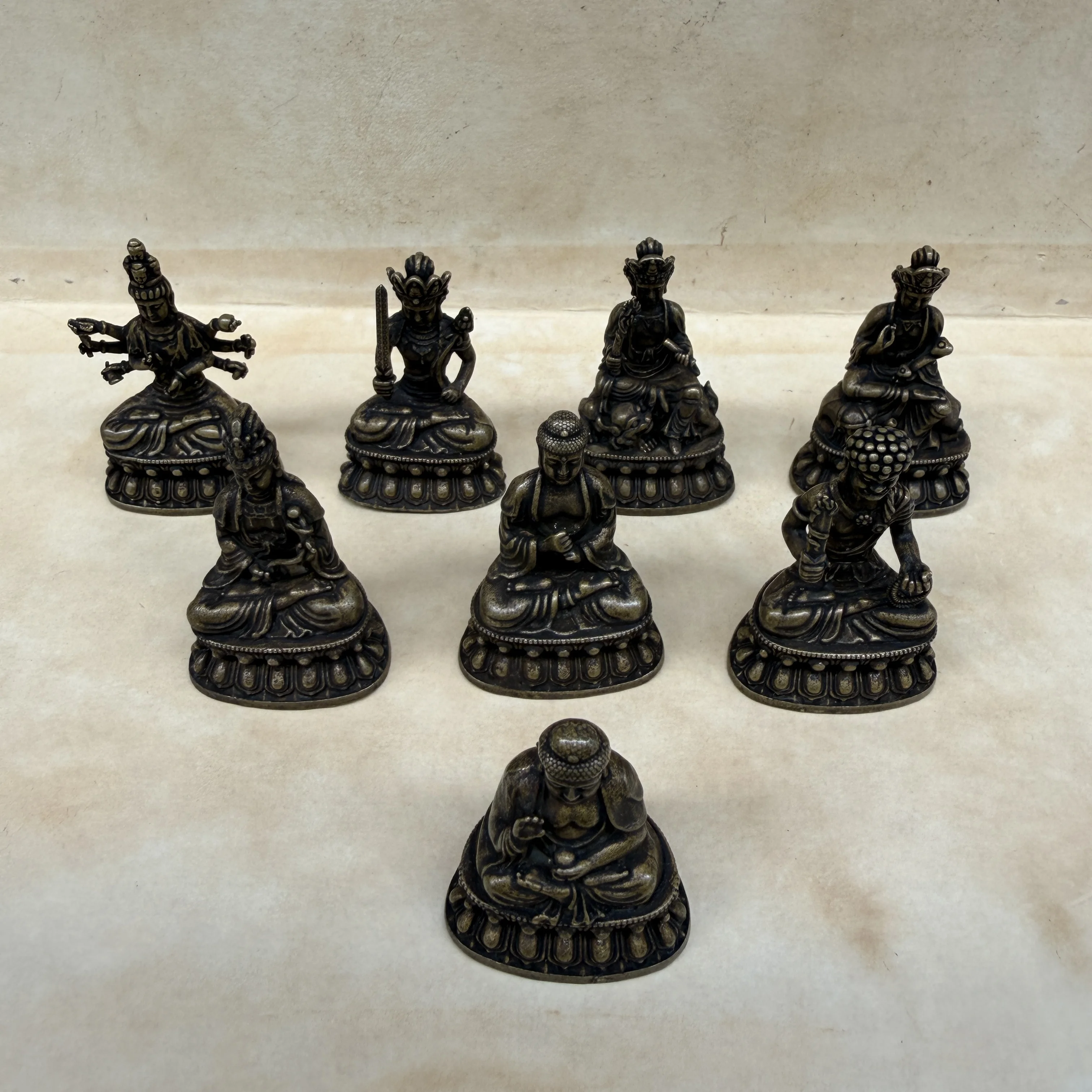 Retro Huanglima bronze sculpture Tibetan Buddha patron saint ornaments of the zodiac