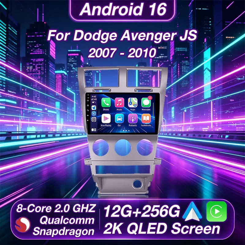 Radio para coche Android 16 para Dodge Avenger JS 2007 - 2010 para Dodge Nitro 2006 - 2011 Reproductor estéreo multimedia NAVI DSP GPS QLED RDS