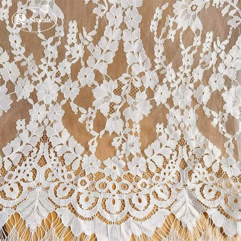 3MX1,5M Seilstickerei und gewebter Wimpernspitzenstoff für Hochzeitskleider, DIY-Nähstoff, weißer Spitzenstoff. Hohe Qualität 2026 – Detail 12