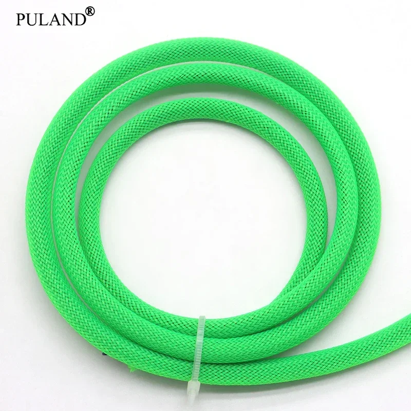 

1~50m UV Green PET Braid Sleeve 2/4/6/8/10/12/14/16/20/25/30/40mm High Density Snake Skin Wrap Sheath For Electric Cables