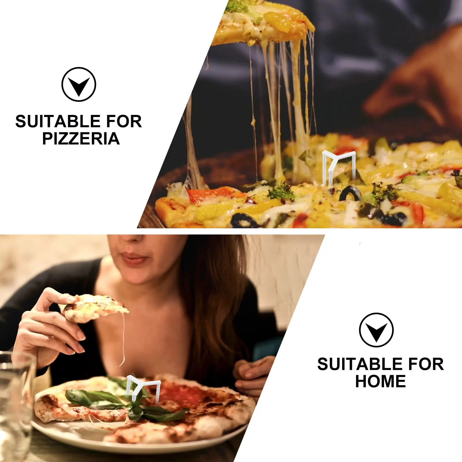 

100pcs Pizza Saver Stands Plastic Stackable Tripod For Takeaway Tabletop Baking Tool Support Frame Kitchen Dining Use