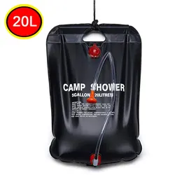 Portátil e dobrável Energia Solar Shower Bag, Acampamento ao ar livre aquecida, PVC Viagem Van, Acessórios Caravana, Camper Trailer, 20l