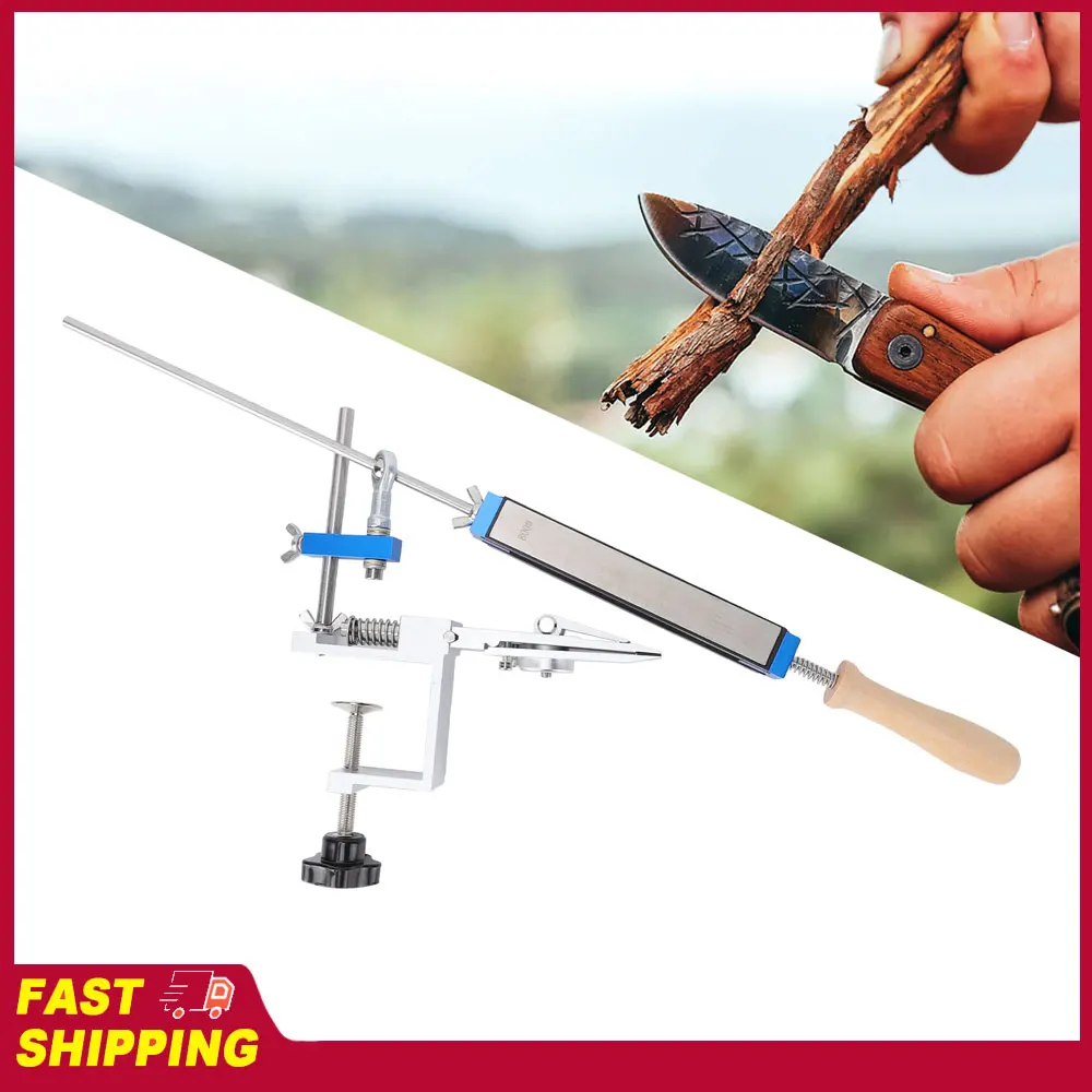 Professional Sharpening Tool Guided Sharpening System with 150/400/800/2000 Grit Diamond Whetstones for Kitchen and Outdoor