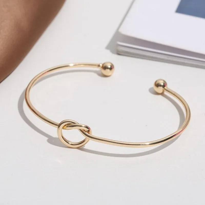 

C Type Can Be Adjusted Bracelet for Women Love Open Bracelet Girl Advanced Sense Female Rose Gold Knot Jewelry Bestie Ins Wind