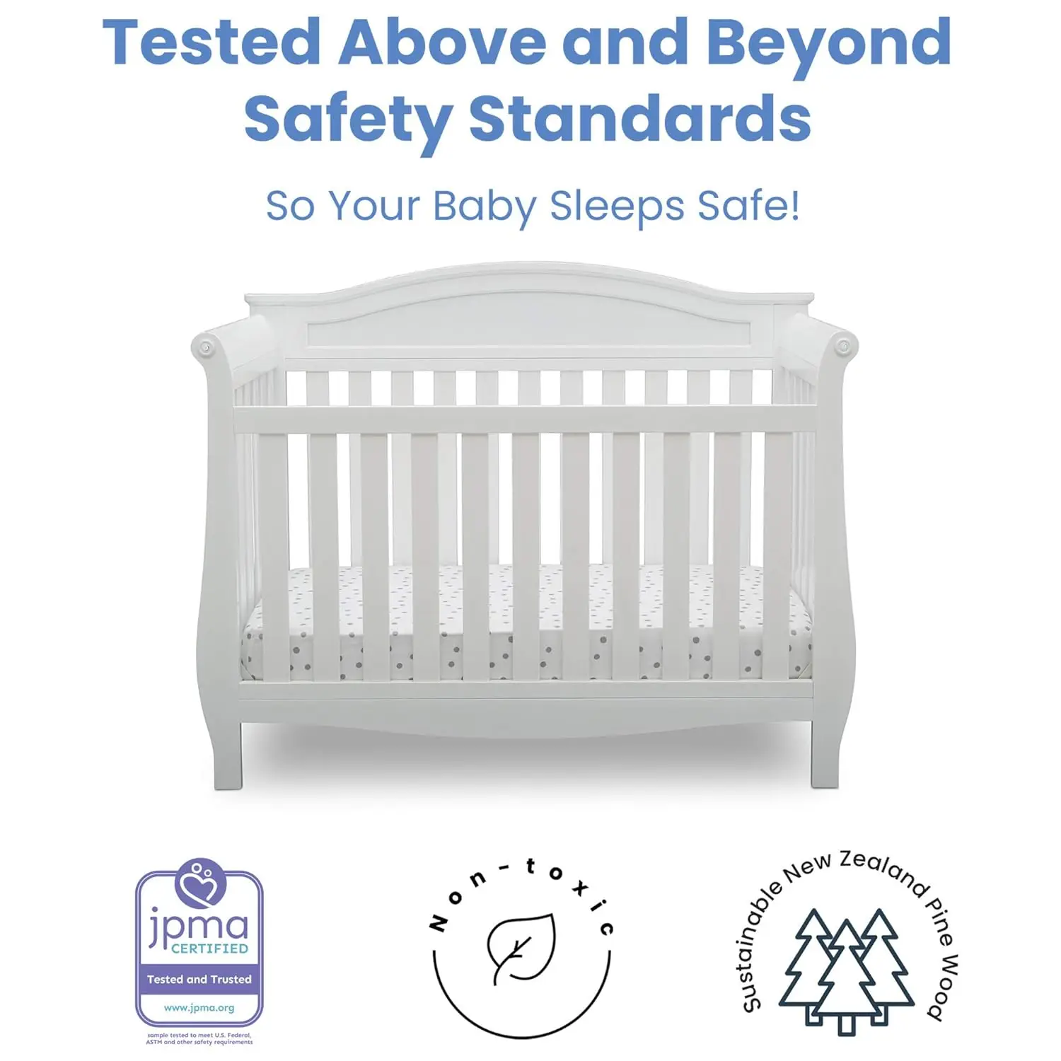 Lancaster 4-in-1 Convertible Baby Crib, Bianca White