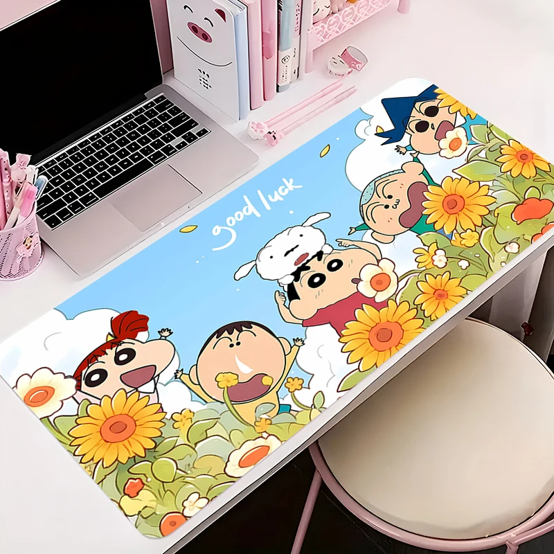 

C-Crayon-Shin-chan Mouse Pad 900x400 Anime Desk Mat Kawaii Office Mousepad Gaming Accessories Large MousePad Laptop Gamer Carpet