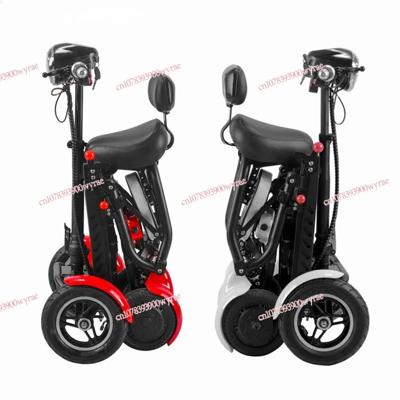 

Foldable Four Wheel Electric Scooter for Old People Seniors Travel Folding Mobility Scooter 4 Wheels 250W Dual Motor Protable