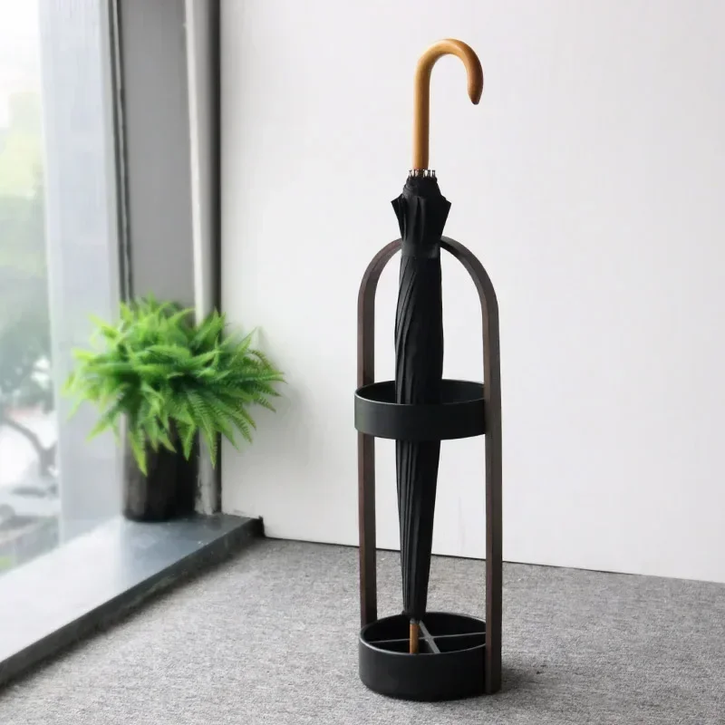 Fashion Wooden Umbrella Bucket Hotel Lobby Office Rack Nordic Handle Storage Simple Household Umbrella Stand