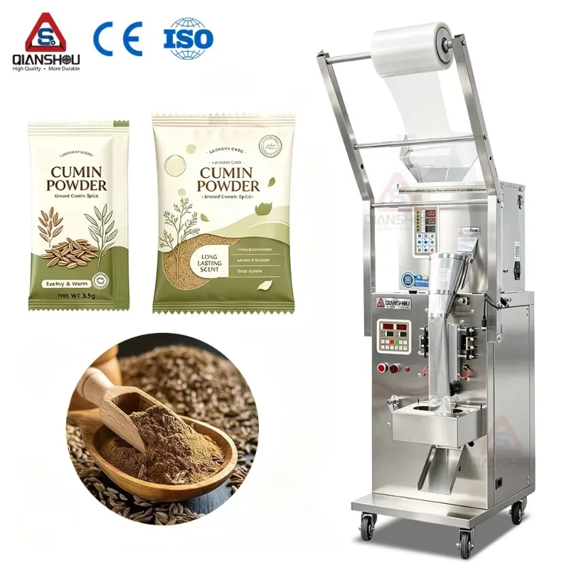 3.5g 5g 100g Small Sachet Pouch Cumin Chili Spices Powder Packing Vertical Seasoning Grain Compact Packaging Machine