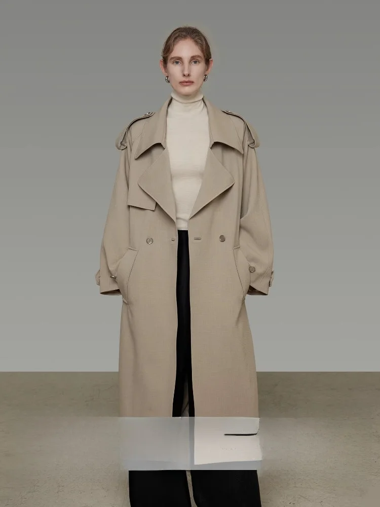 

Классическое ретро-пальто женское двубортное шерстяное, новая зимняя модель, свободный крой, из полиэфирного волокна, для повседневной носки