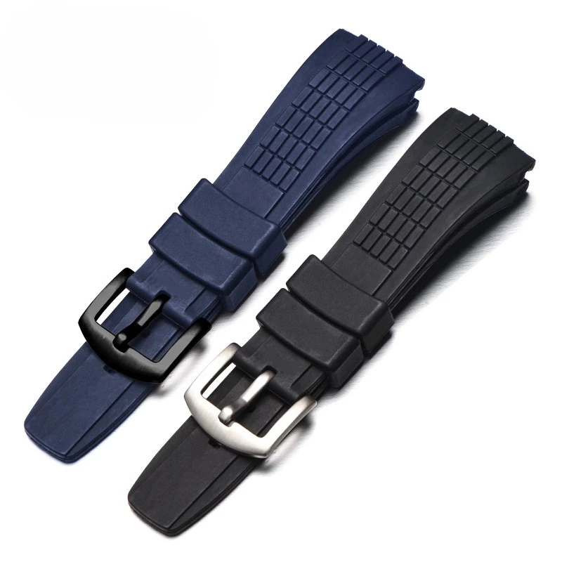 26mm Blue Curved Silicone Watch Strap For Seiko VELATURA/SRH 006 013 SPC007J1 SNAE17 men\'s Sports rubber watchband accessories