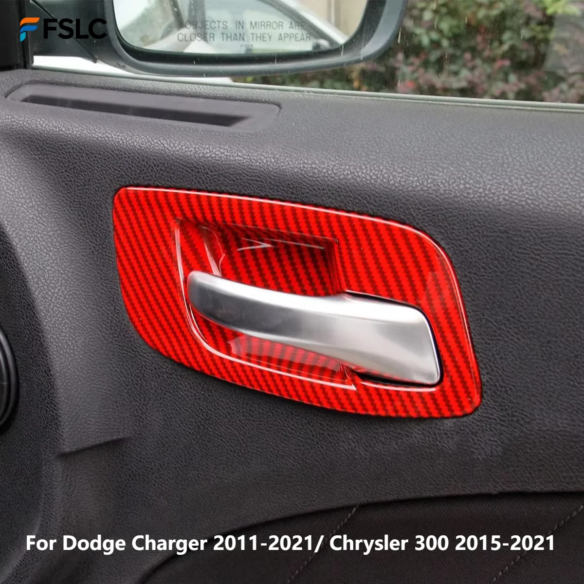 

⭐Genuine⭐ For Dodge Charger 2011-2021 & Chrysler 300 2015-2021 Carbon Fiber Inner Door Handle Bowl Cover Trim 5PCS/SET