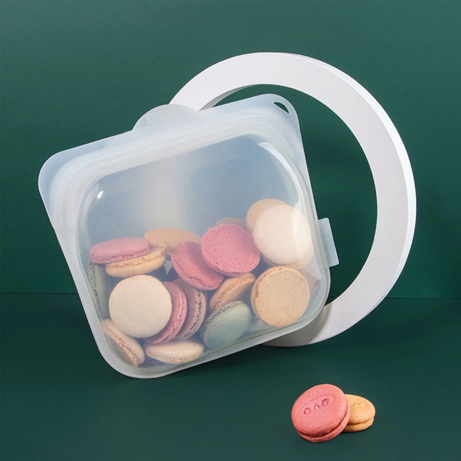 Zipper Bag Reusable Silicone Grocery Portable Kitchen Mason Jar Bags Creative Durable Fresh Wrap Candy Food Storage Box