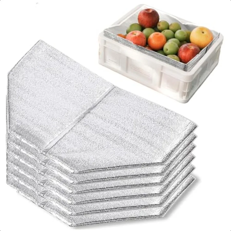 Revestimientos de caja térmica Bolsas aislantes reutilizables 13 x 8,5 x 12 Revestimientos metalizados 6 piezas para bolsas de almuerzo Aislamiento impermeable