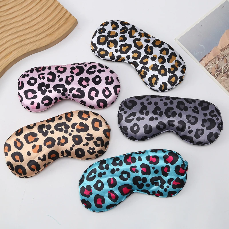 Imitated Silk Leopard Eye Patch Shading Sleep Eye Mask Eyepatch Travel Relax Cover Eyeshade Health Sleeping Shield Eye Care Tool
