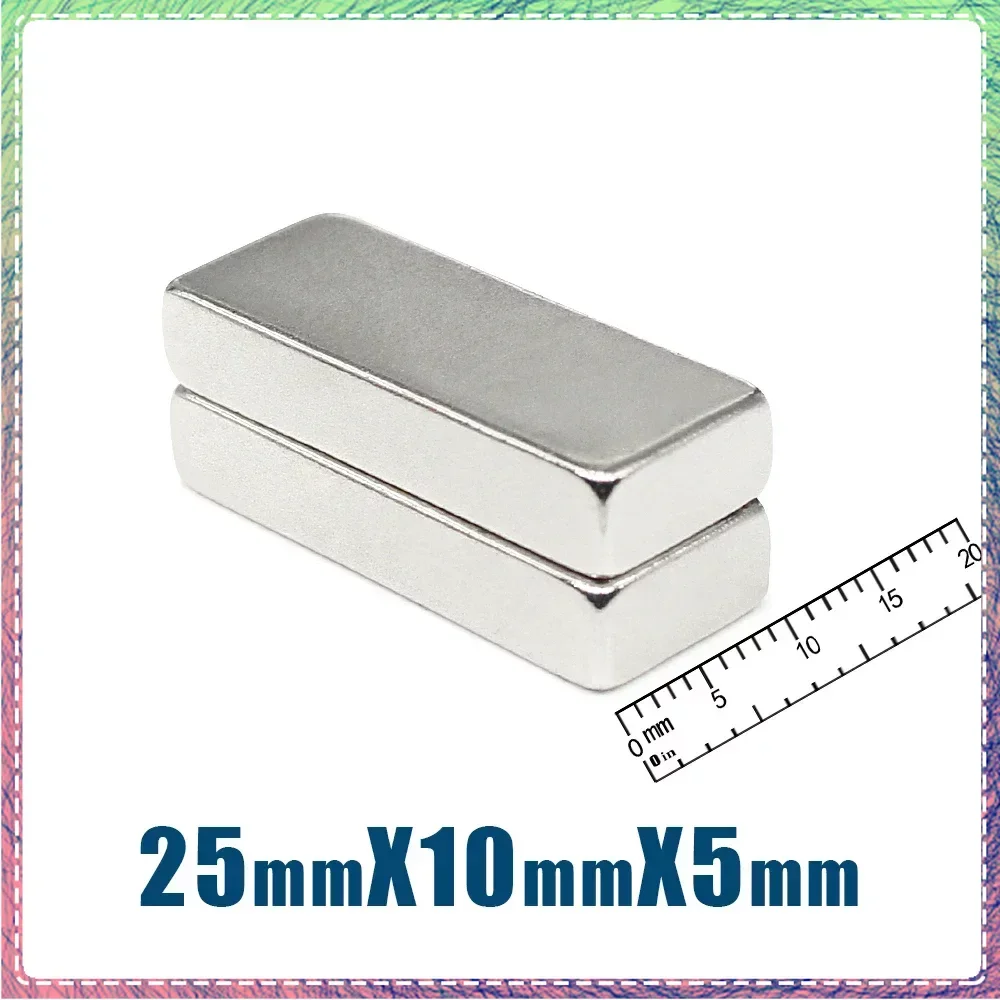 

5/10/20/50PCS 25x10x5mm Strong Block Magnets N35 Permanent Magnets Rectangular Rare Earth Neodymium Magnet