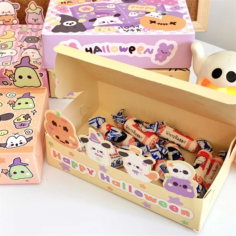 10Pcs Halloween Candy Gift Box DIY Advent Surprise Empty Treat Boxes Favor Candy Biscuit Pumpkin Party Paper Packaging Case