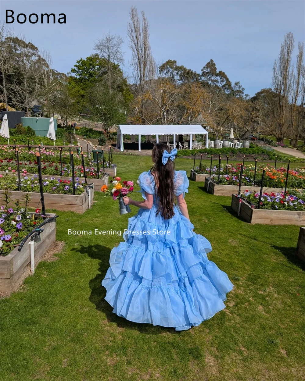 Booma A-lijn Klassieke Bule Avondjurken Formele Partij Jassen voor Vrouwen Lange Plooi Elegante Prom Gown Aanpassen 2025