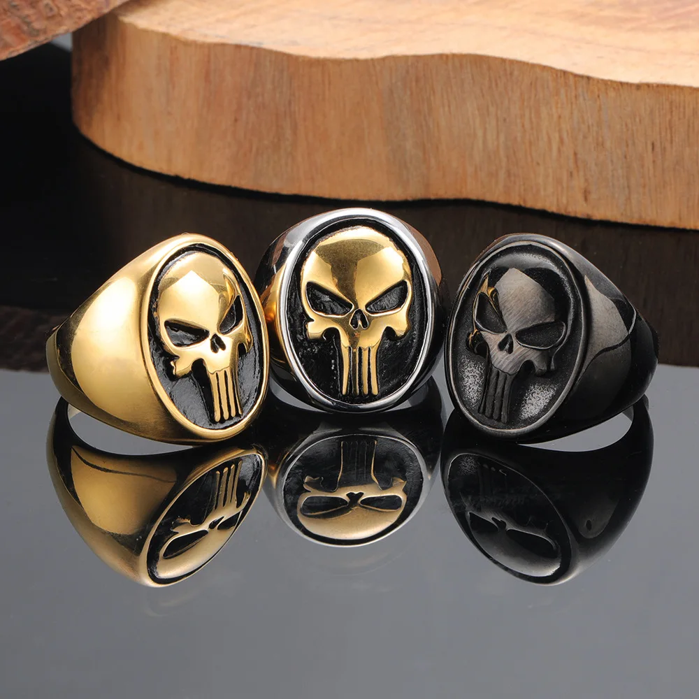 Spartan mask man titanium steel ring, European and n personality ring domineering skull punk style man jewelry