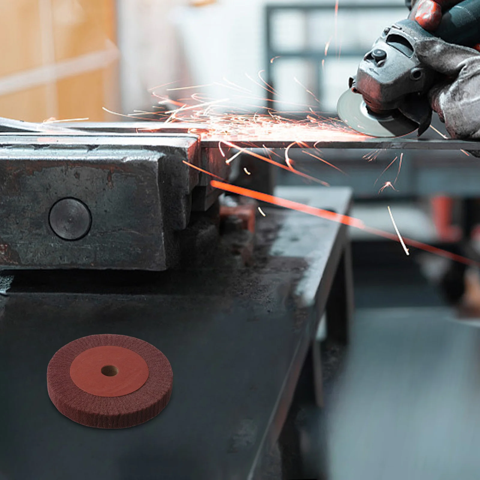 

6"/8" Nylon Fiber Flap Polishing Wheel Disc Non-woven Abrasive Buffing 320 Grit Polishing Stainless Steel Wire Drawing Wheel