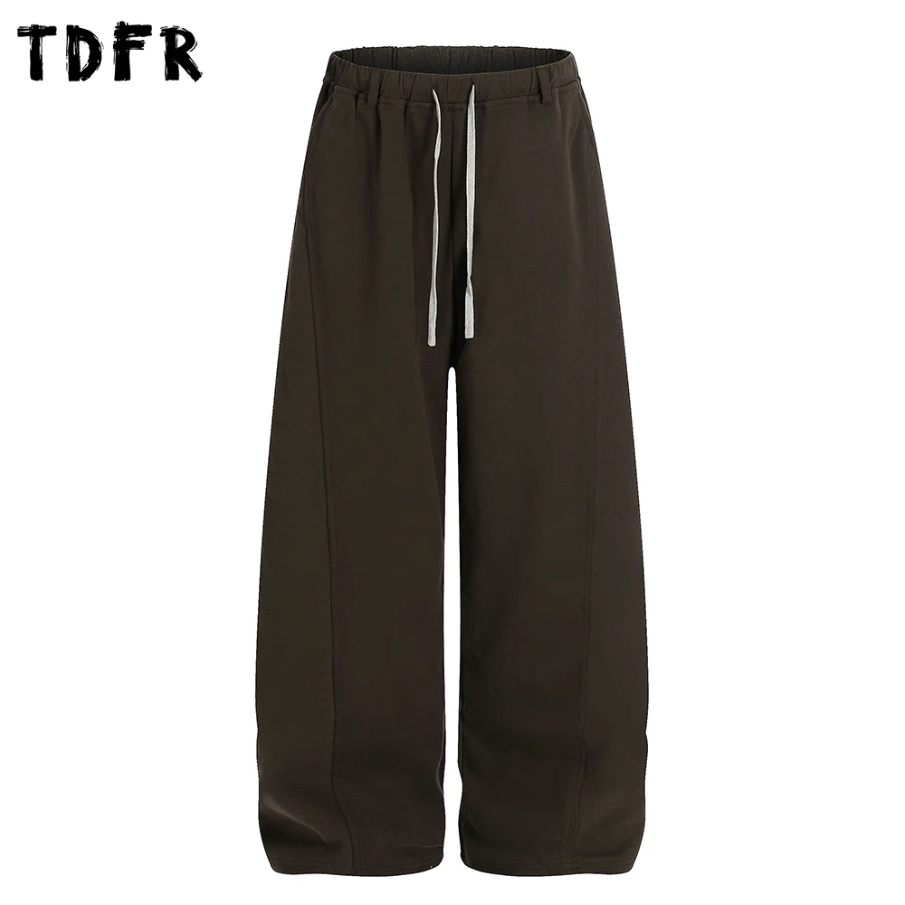 

Однотонные спортивные штаны, мужские осенне-зимние мешковатые широкие брюки с эластичной резинкой на талии, повседневные спортивные брюки, мужские брюки