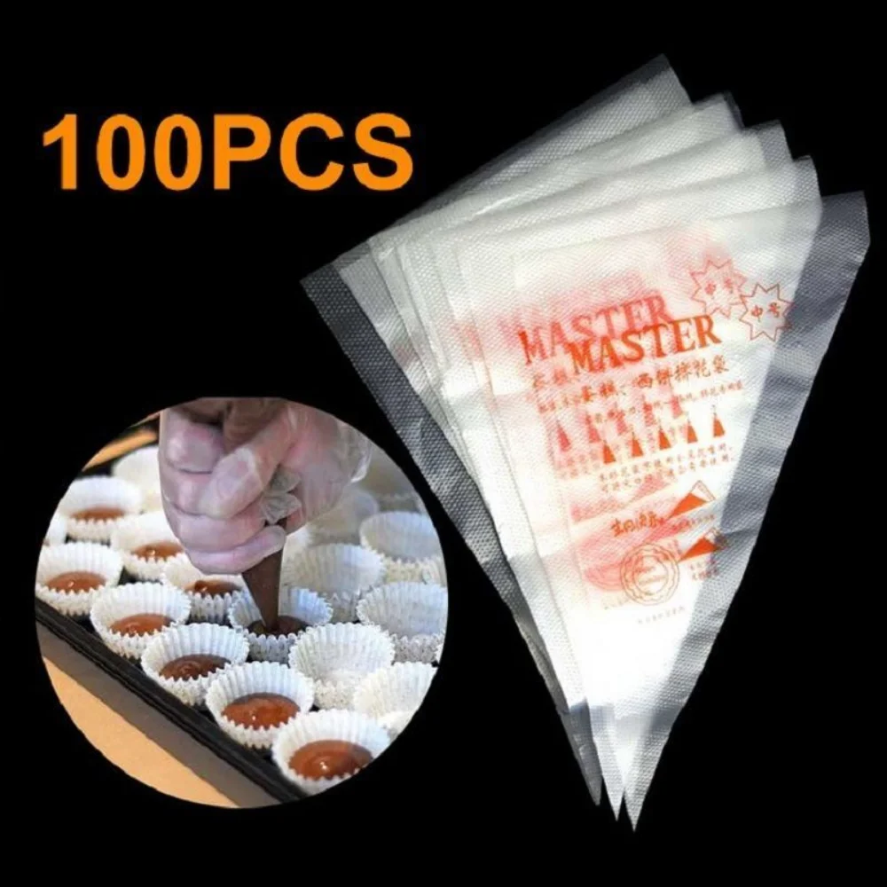 100PCS Piping Bag Disposable Tip Tool Icing Fondant Cake Cream Decorating Pastry