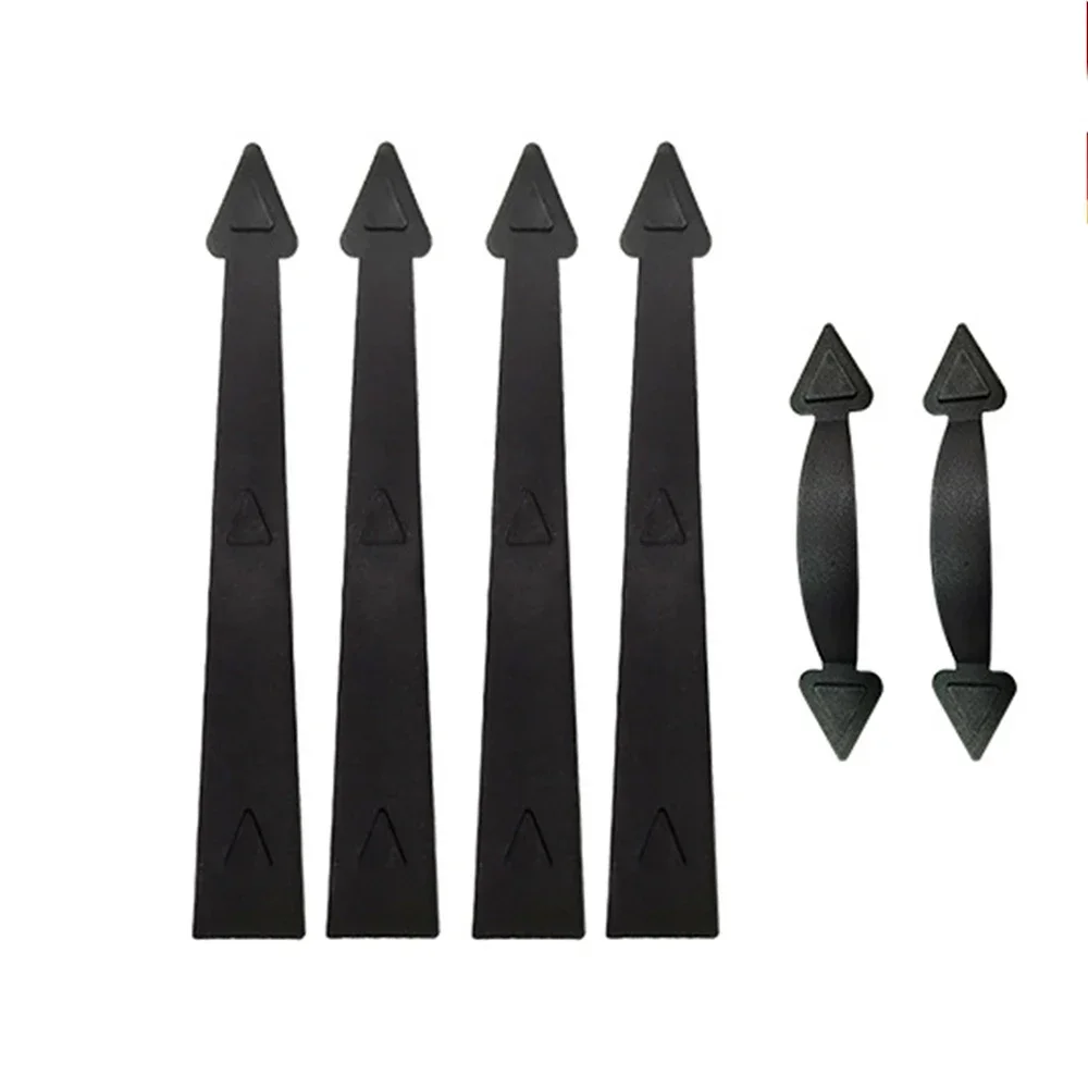 1set Magnetic Garage Door Hardware Garden Shed Barn Faux 4 Hinge & 2 Handle Kit Carriage Couch House Curb Appeal Home Decorative