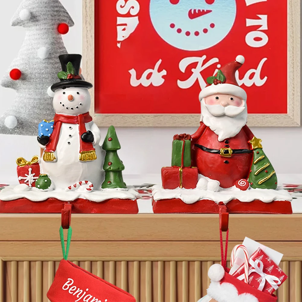 

Santa Claus Sculpture Snowman Ornament Christmas Decoration Holiday Gift Entryway Home Decoration items Living Room Resin Craft