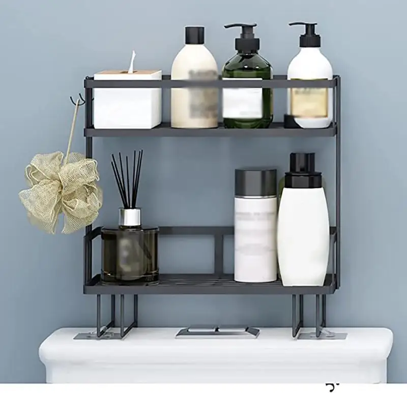 

Punch-free Bathroom Storage Shelf Wall Mounting Storage Rack for bathroom Kitchen Vanity Organizers Rack Easy to Install