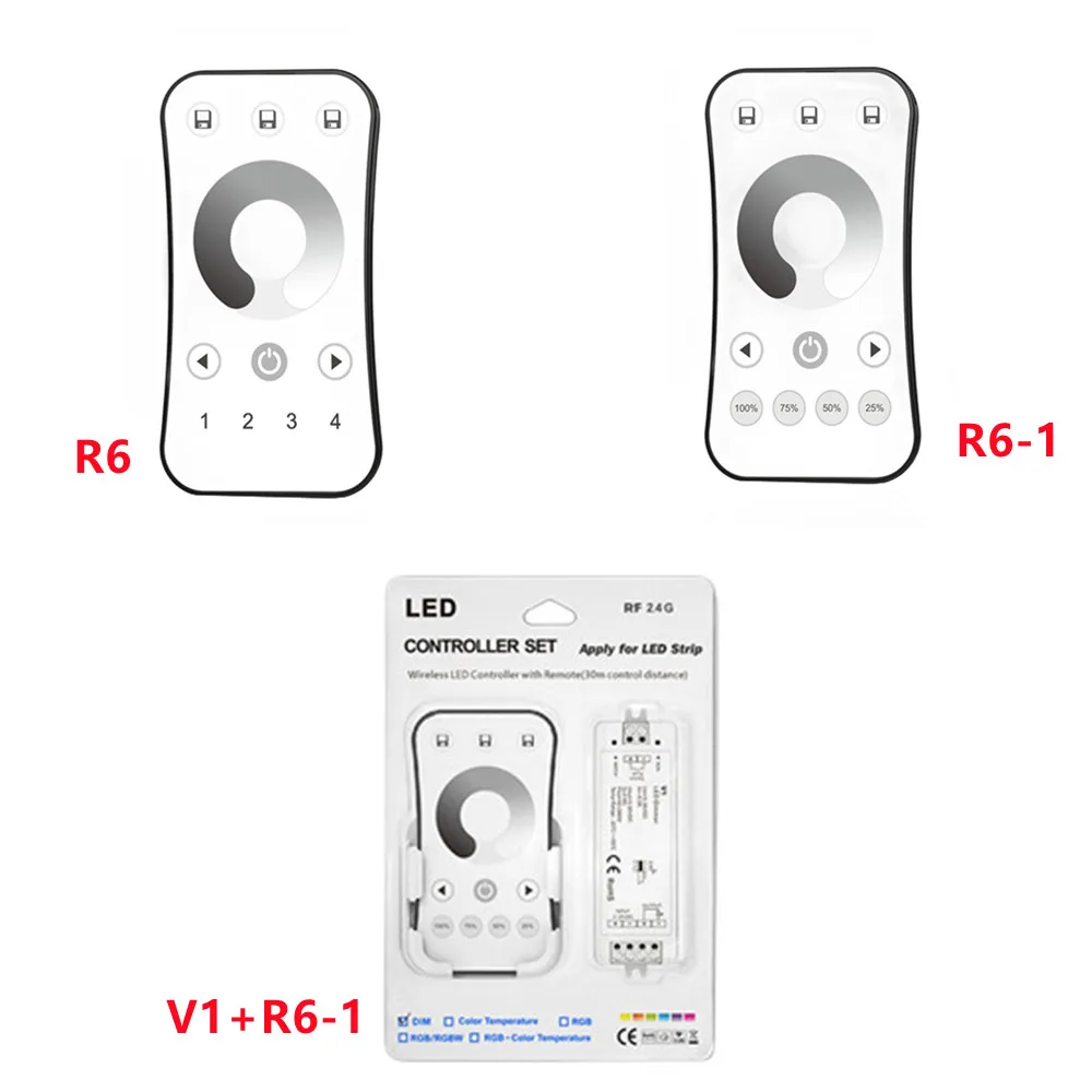 

2,4G Гц радиочастотный сенсорный пульт дистанционного управления, 1 зона/4 зоны, беспроводное затемнение, фотоэлемент управления полосой V1 + фотоэлемент для одиночной/цветной фотоэлемента или модуля