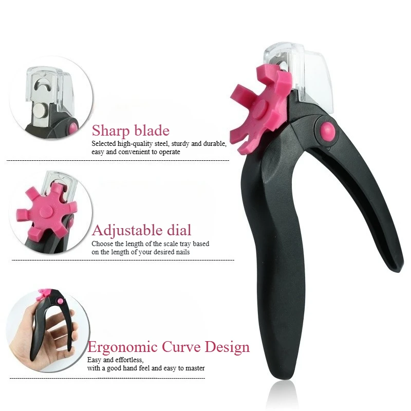 Rotatable Single-ended Nail Scissors, Adjustable U-shaped French Nail Scissors, Splash-proof Hard Nail Cutter
