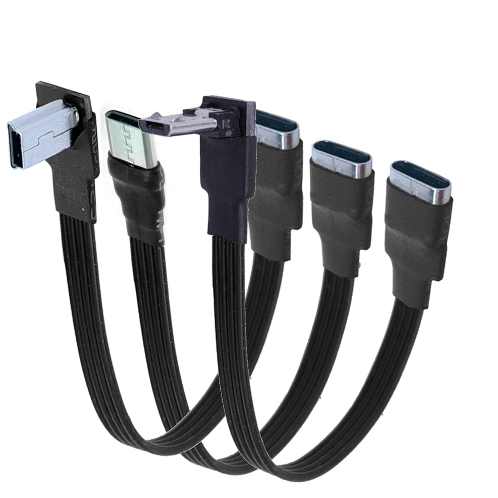 สายเชื่อมต่อไมโคร USB แบบมีมุมสูงถึง2ม. 1ม./Mimi/Type-c/b ตัวผู้ไปยัง USB-C Type-C ตัวเมียสายซิงค์ข้อมูล30ซม.