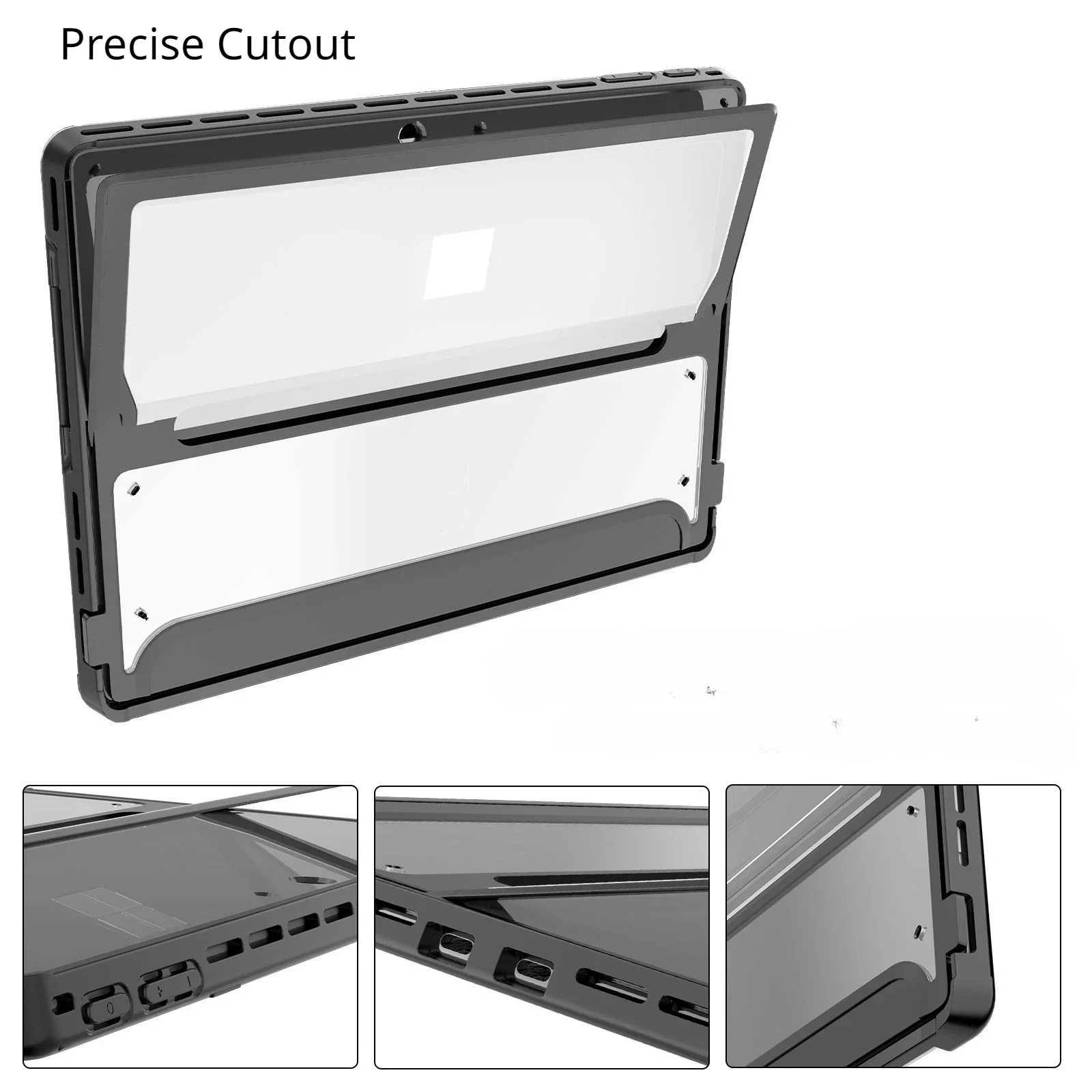 Étui de protection pour Microsoft Surface Pro 9, tout-en-un, coque rigide en TPU, antichoc, transparente, robuste, support de tablette, coque arrière