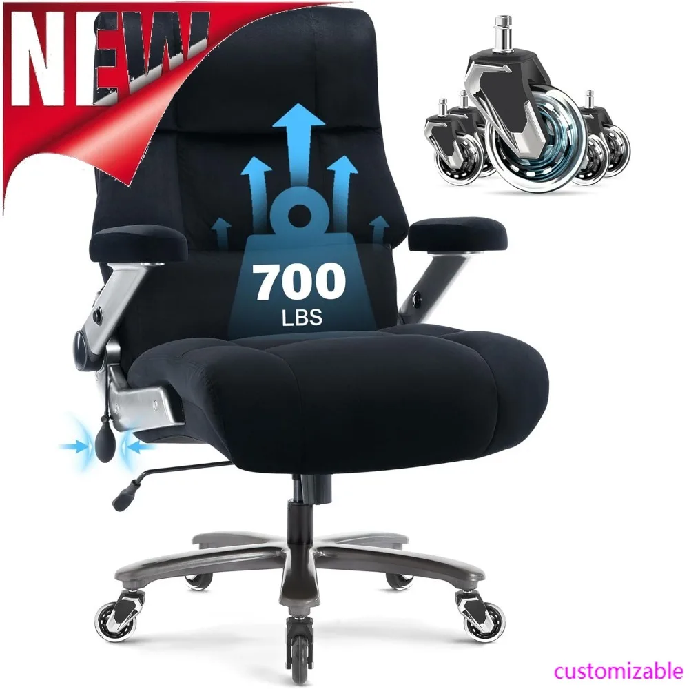 

Best-большое и высокое офисное кресло 700 фунтов — настольное кресло для руководителя с регулируемой поясничной поддержкой, 3D откидные подлокотники — сверхмощное, тихое