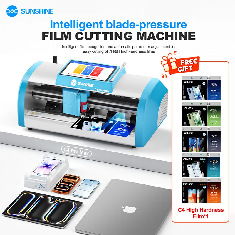 SUNSHINE C4 Pro Max Intelligent Blade-pressure Film Cutting Machine for Cut high-hardness Films such as 7H/9H under 16 Inches