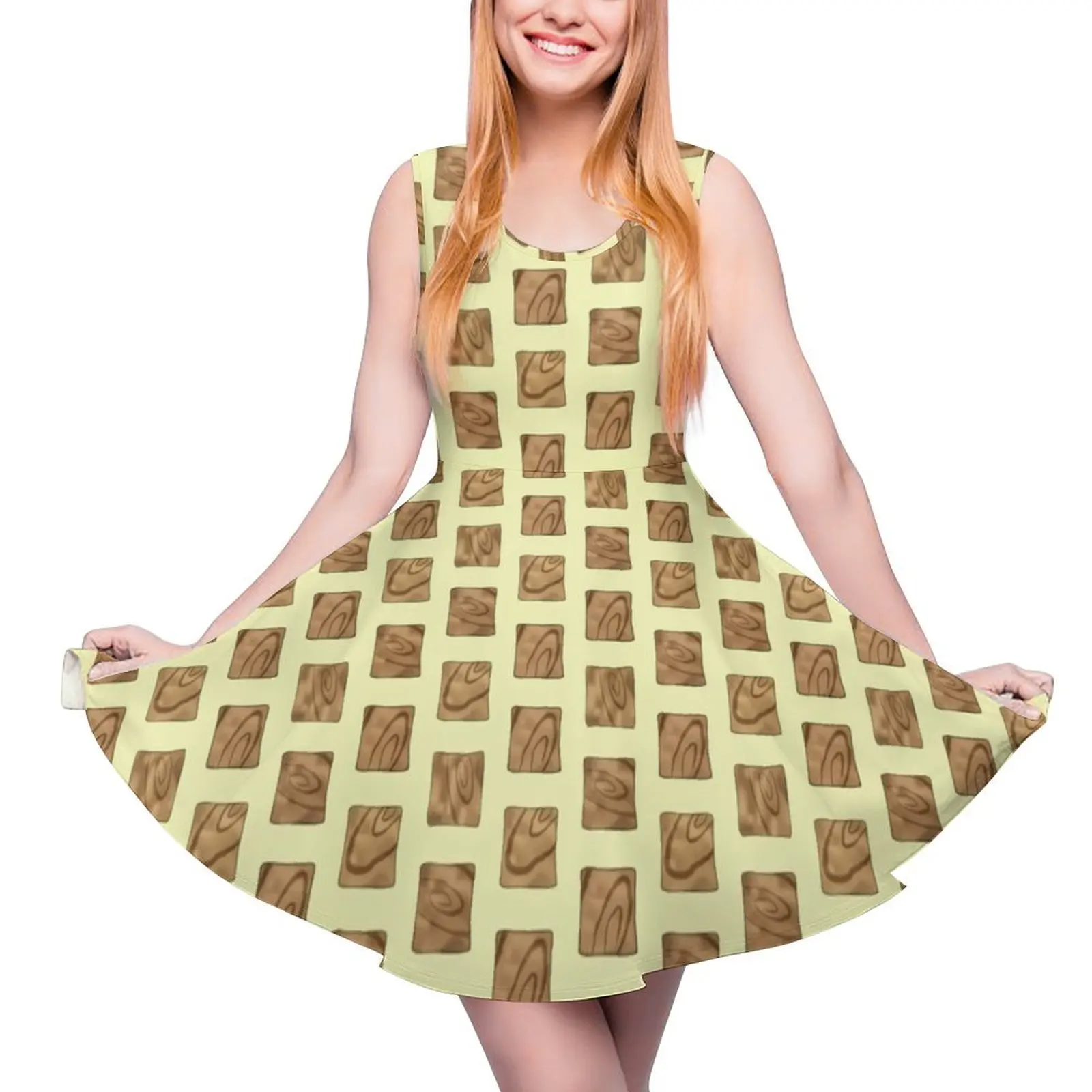 The Breakfast Selection - Cinnamon Swirl Crunch Sleeveless Dress women dress Party dresses