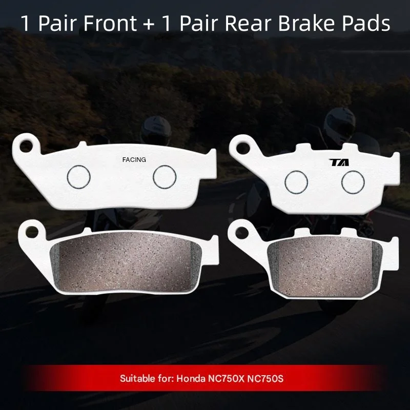 For Honda NC750X NC750S Carbon‑Copper Based Brake Pads Wear‑Resistant Anti‑Squeal Braking Mod Accessories