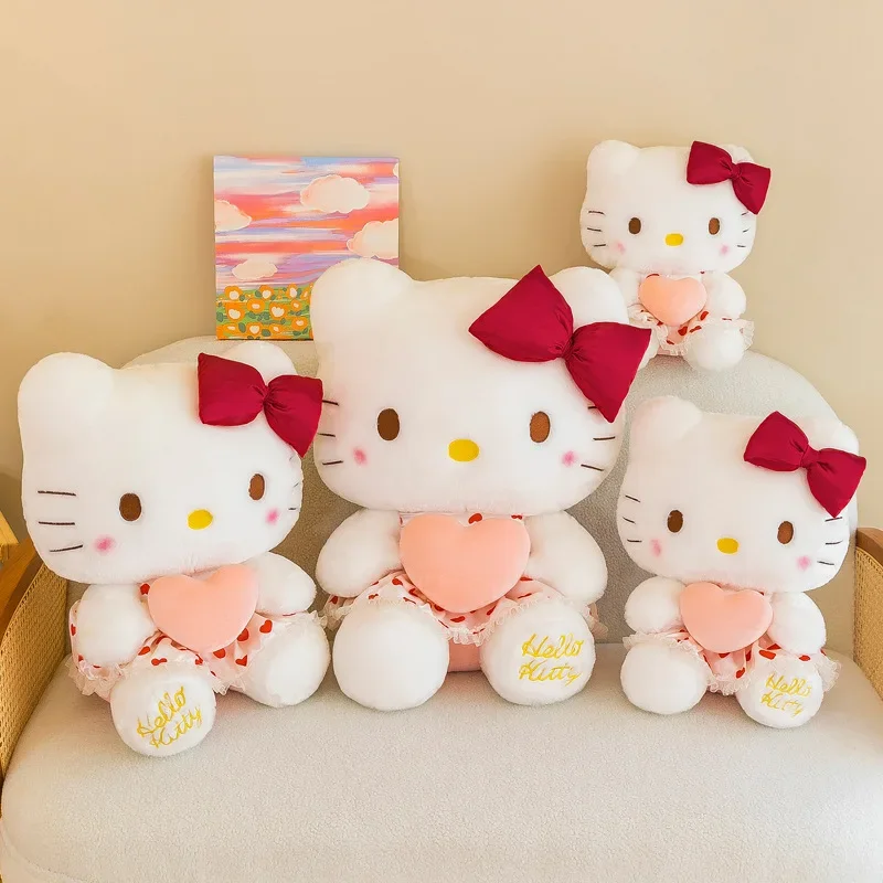 90CM Super Big Size Sanrio Stuffed Animal Kawaii Love HelloKitty Plushies Cartoon Doll Home Decoration Children's Holiday Gift